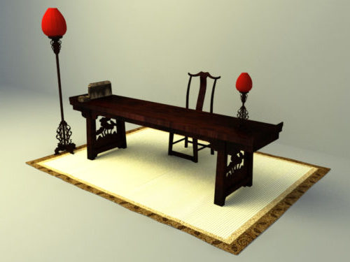 Chinese Retro Working Table Chair
