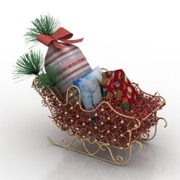 Model 3D świątecznych sań