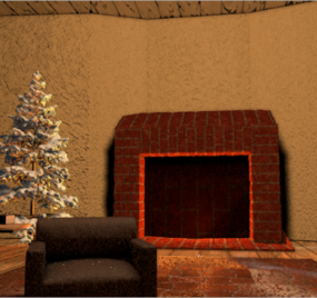 Christmas Living Room 3d model