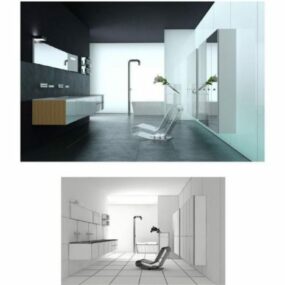Clean Air Bathroom Interior 3d model