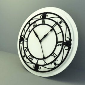 Modelo 3D de decoração de relógio com mostrador vintage