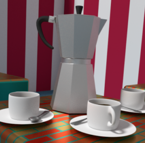 White Coffee Pot 3d model