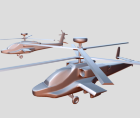 Model 3d Konsep Helikopter Serangan