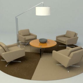 Commercial Sofa With Rug 3d model