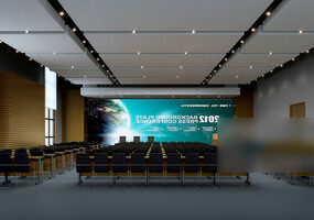 회의실 대형 스크린 인테리어 장면 3d 모델