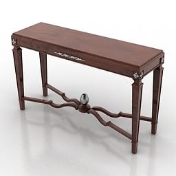 Wall Old Wood Console Table 3d model