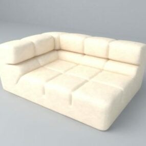 Cremefarbenes Mini-Sofa-Möbel-3D-Modell
