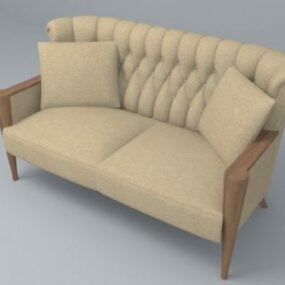 Έπιπλα καναπέ σε κρεμ χρώμα 3d μοντέλο