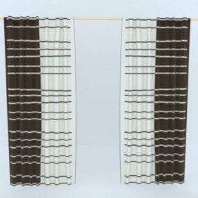 3d модель двошарової штори коричневого кольору