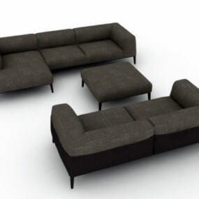 3д модель темного дивана
