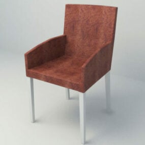 Chaise de salle à manger en tissu simple modèle 3D
