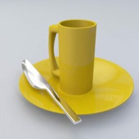 Speiseteller mit Kaffeetasse 3D-Modell