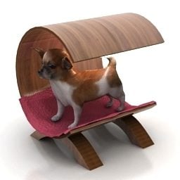 Schneiden Sie das 3D-Modell eines kleinen Hundes aus
