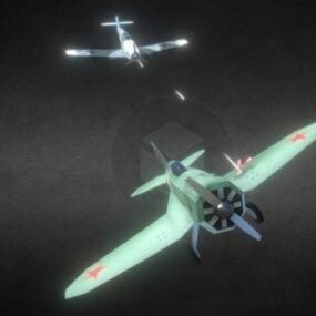 Aircraft Fighting Messerschmitt Polikarpov τρισδιάστατο μοντέλο