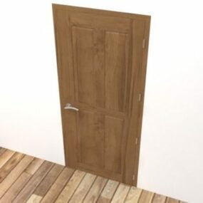 Puerta empotrada de madera maciza modelo 3d