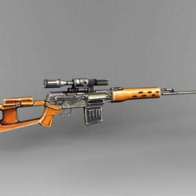 Dragunov Sniper Rifle Gun 3d-modell
