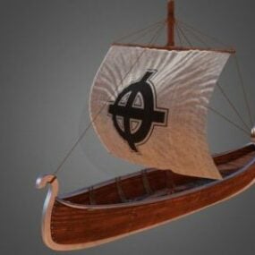 Modelo 3d do barco marinheiro Drakkar