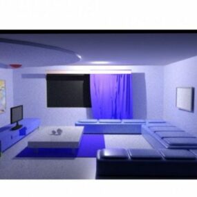 Purple Lighting Drawing Room 3d model