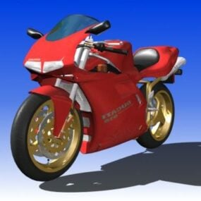 Rode Ducati 916 Sportfiets 3D-model