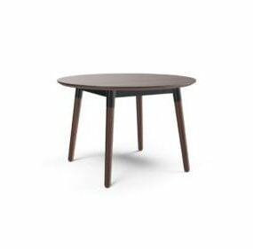 Round Dining Table Walnut Wood 3d model