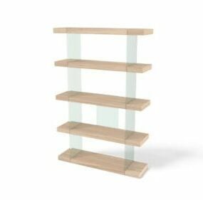 3д модель дубового стеллажа для мебели