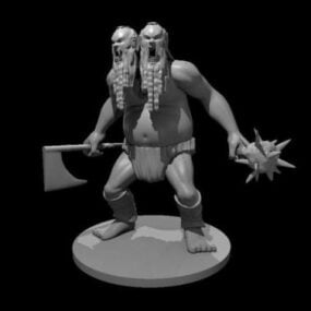 Ettin Warrior karakter 3D-model