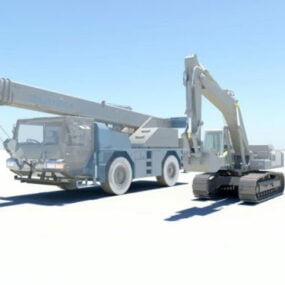 Construction Excavator Crane 3d model