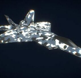 Aircraft F22 Raptor With Armoured 3d model