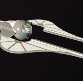 未来的なジャンク宇宙船の3Dモデル