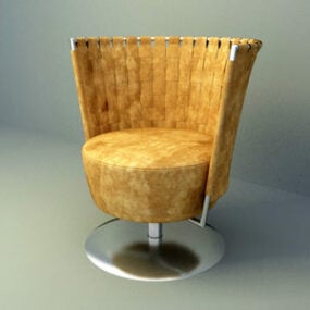 كرسي صالة حديث من القماش الأصفر نموذج ثلاثي الأبعاد