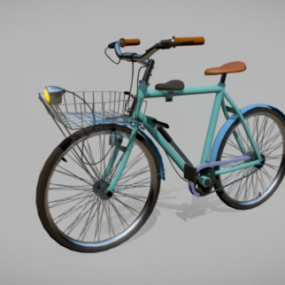 Vintage Bicycle With Front Basket 3d model