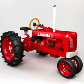 详细的农用拖拉机 3d 模型