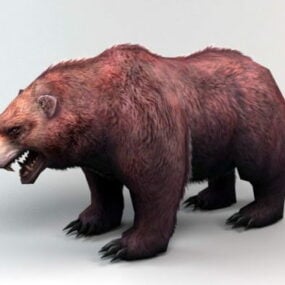 Modello 3d dell'orso bruno russo