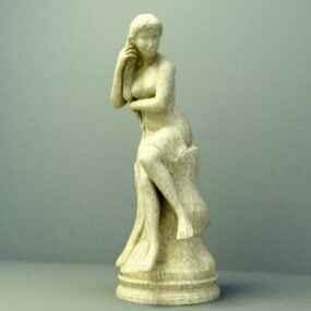 Model 3d Dekorasi Patung Wanita Yunani
