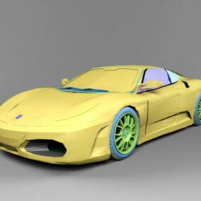 Lowpoly Ferrari F430 Auto 3D-Modell