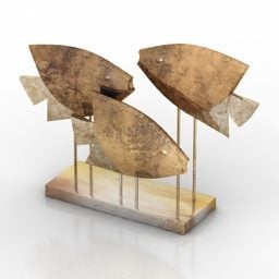 Fishes Art Figurine Decor 3d model