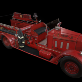 Modello 3d del camion dei pompieri vintage