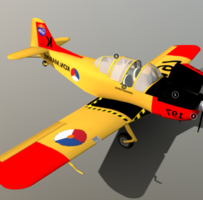 Modello 3d dell'aereo giocattolo per volantini sportivi