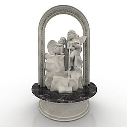 3d модель статуї ангела-фонтану