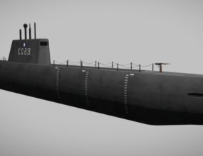 French Military Ww2 Submarine 3d model