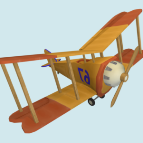Modello 3d di aereo a elica da gioco