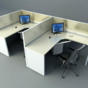 Mô hình 3d nội thất bàn làm việc văn phòng tổng hợp
