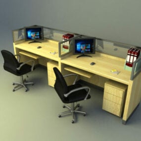 일반 사무실 작업대 세트 3d 모델