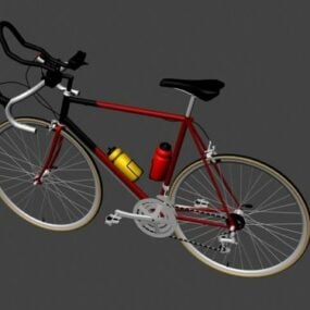 红色赛车自行车3d模型