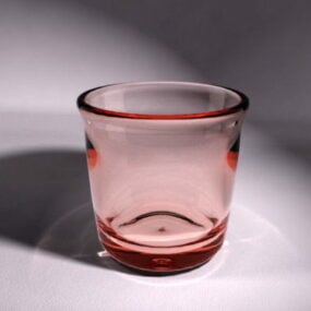 Mô hình 3d cốc thủy tinh màu đỏ
