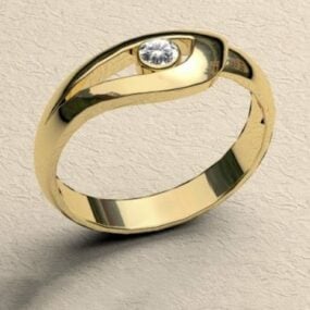 טבעת יהלום זהב דגם תלת מימד