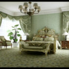 Green Pastoral Style Bedroom Interior
