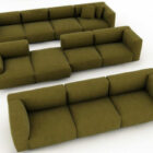 Furnitur Sofa berwarna kehijauan
