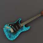 Blauwe elektrische gitaar