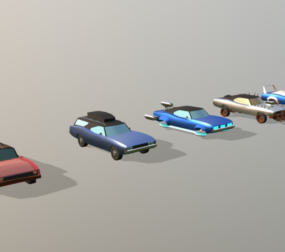 Lowpoly 3D model kolekce aut
